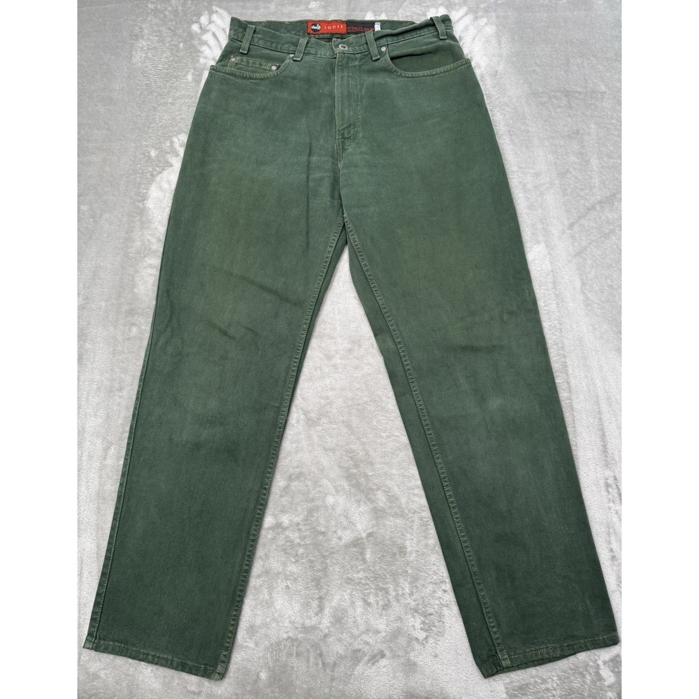 Vintage Levis Silvertab Jeans Mens 32x32 Loose Baggy Forest Green Denim 90s Y2K
